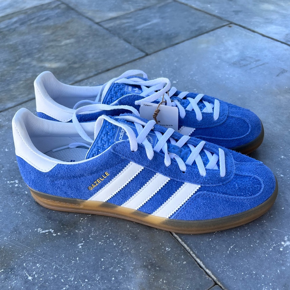 Blue adidas gazelle